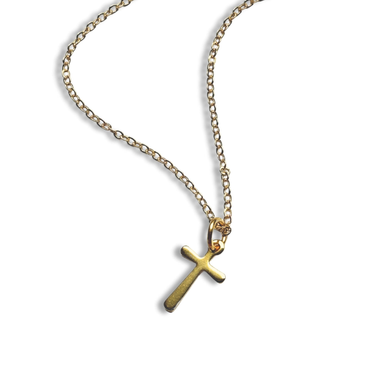 Gold Cross Charm Necklace