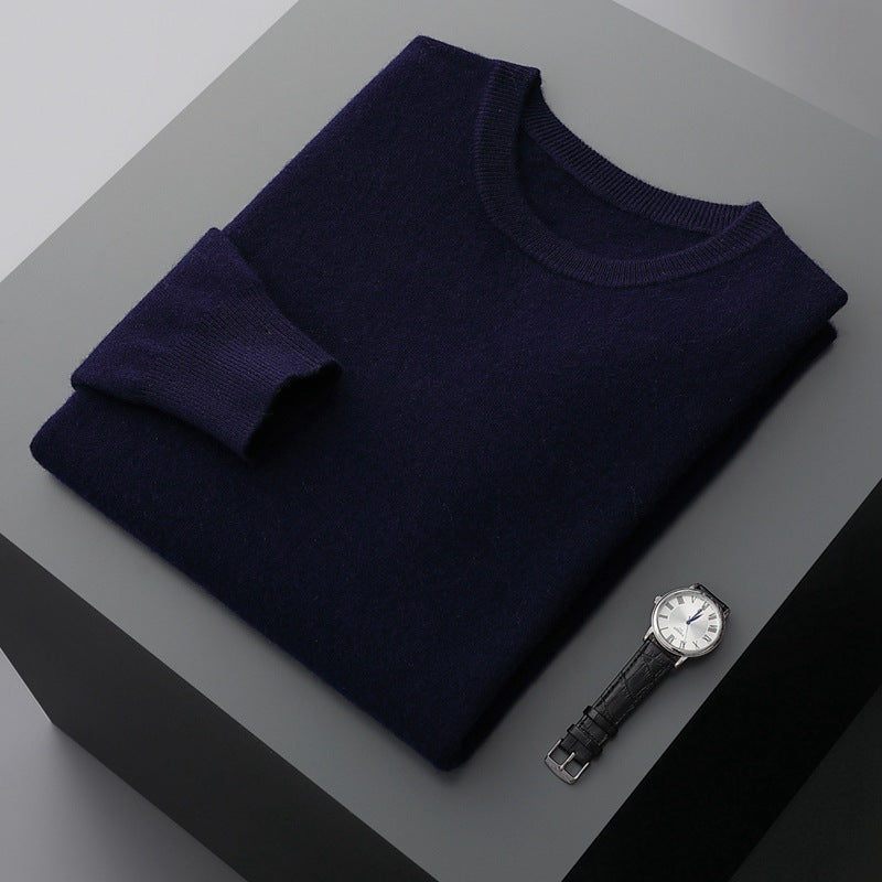 Men'S round Neck Pure Cashmere Shirt New Autumn and Winter Sweater