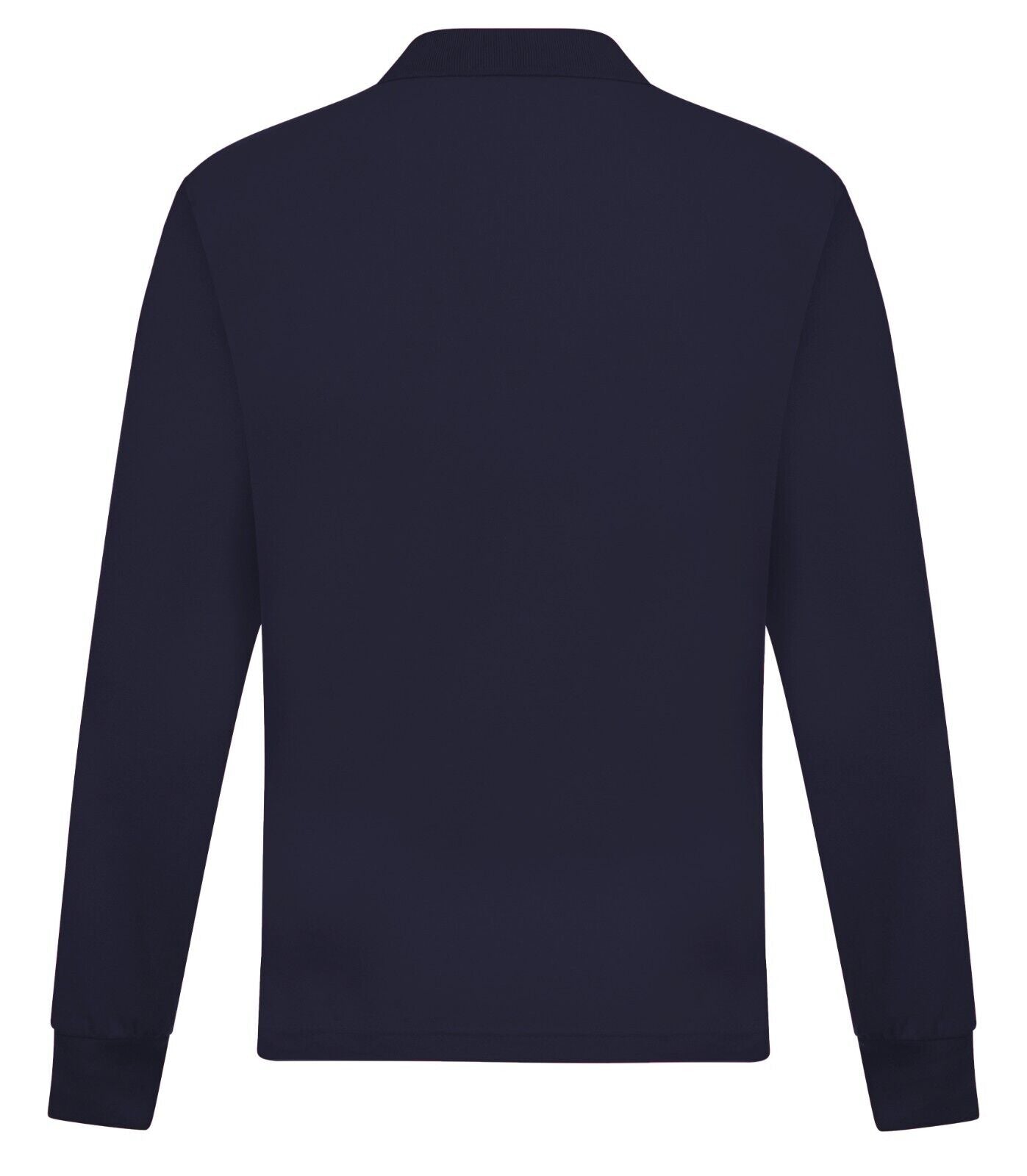 Mens Long Sleeve Polo Shirt Casual Top 2 Button Collared Pique Lightweight